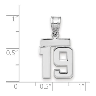 14K White Gold Small Number 19 Charm – view 2