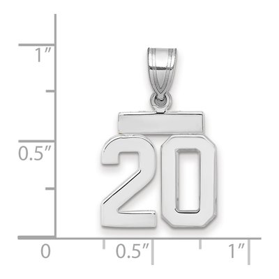 14K White Gold Small Number 20 Pendant – view 2