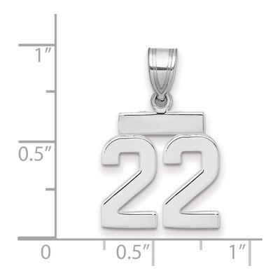 14K White Gold Number 22 Pendant – view 2