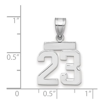 14K White Gold Number 23 Pendant – view 2