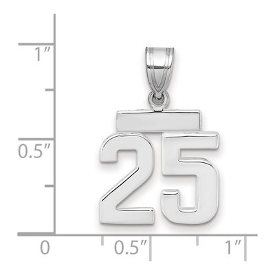 14K White Gold Number 25 Charm – view 2