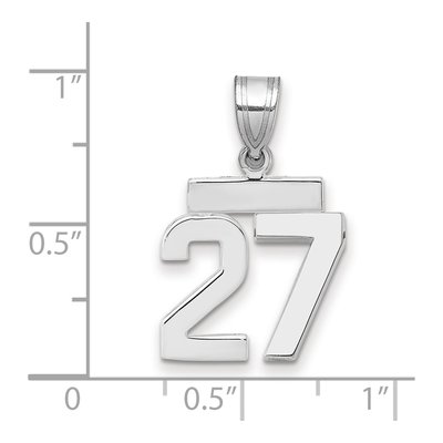 14K White Gold Number 27 Charm – view 2