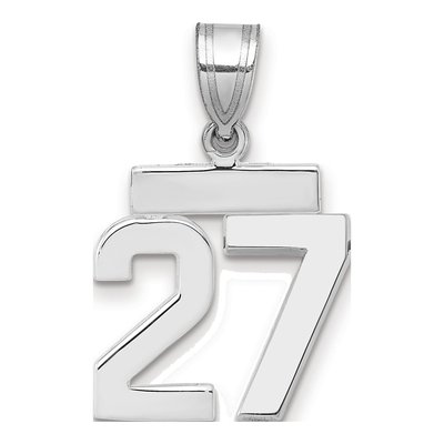 14K White Gold Number 27 Charm