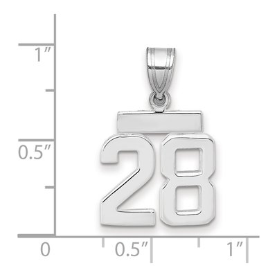 14K White Gold Small Number 28 Charm – view 2