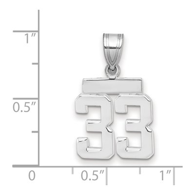 14K White Gold Number 33 Pendant – view 3