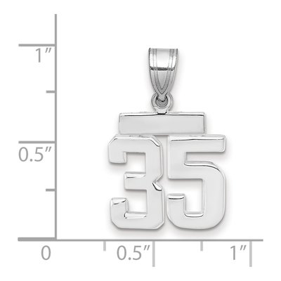 14K White Gold Number 35 Charm – view 2