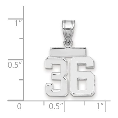 14K White Gold Number 36 Pendant – view 2