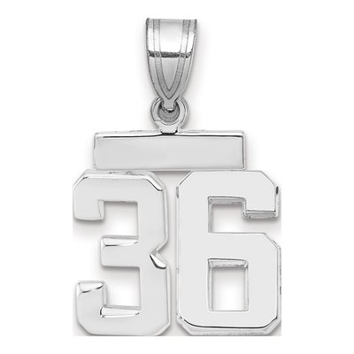 14K White Gold Number 36 Pendant