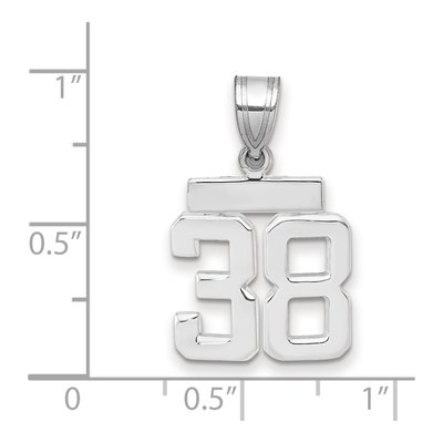14K White Gold Number 38 Charm – view 2