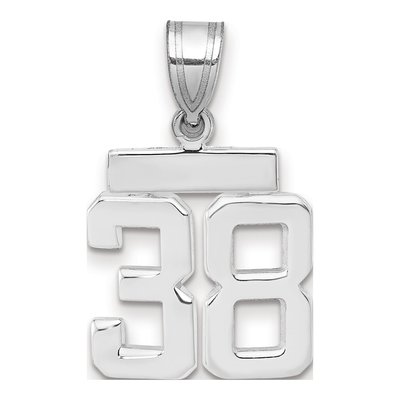 14K White Gold Number 38 Charm