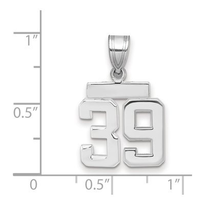 14K White Gold Number 39 Pendant – view 2