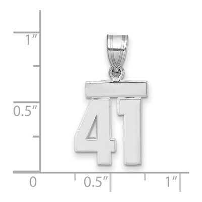 14K White Gold Small Number 41 Pendant – view 2