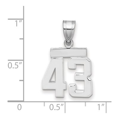 14K White Gold Number 43 Charm – view 2