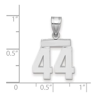 14K White Gold Small Number 44 Pendant – view 2