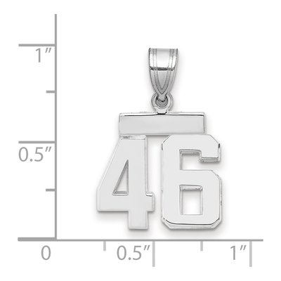 14K White Gold Small Number 46 Pendant – view 2