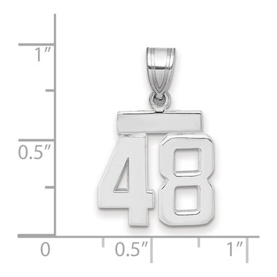 14K White Gold Number 48 Charm – view 2