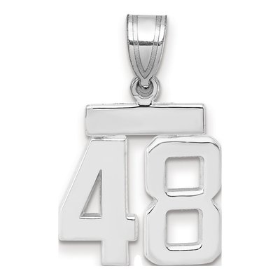 14K White Gold Number 48 Charm