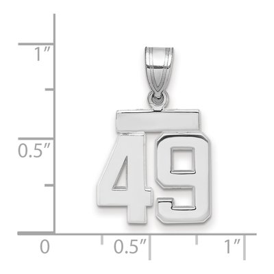 14K White Gold Number 49 Charm – view 3