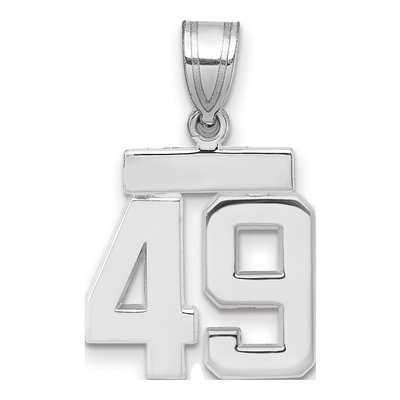 14K White Gold Number 49 Charm