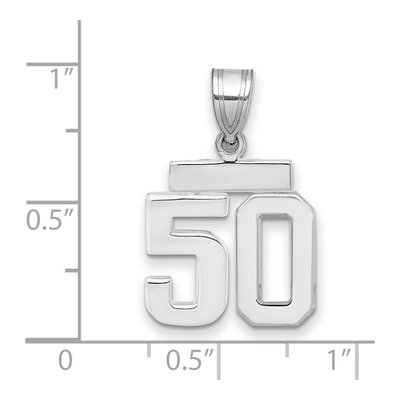 14K White Gold Number 50 Charm – view 2
