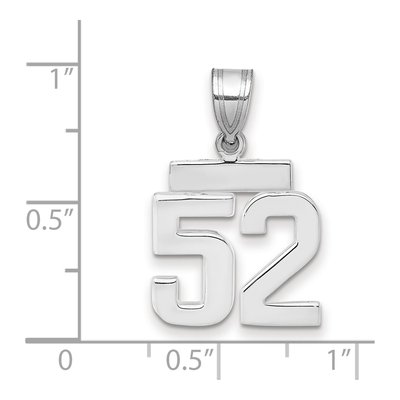 14K White Gold Number 52 Pendant – view 2