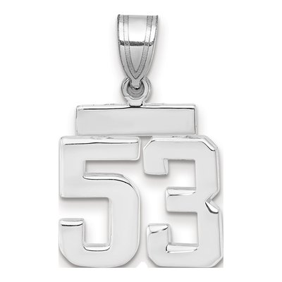 14K White Gold Number 53 Charm