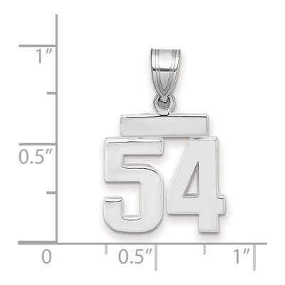 14K White Gold Number 54 Pendant – view 2