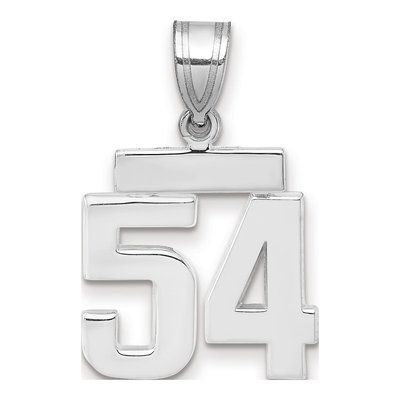 14K White Gold Number 54 Pendant