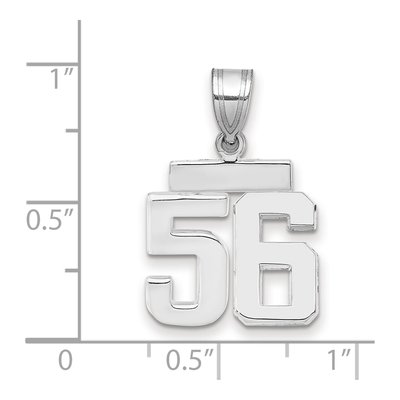 14K White Gold Small Number 56 Pendant – view 2