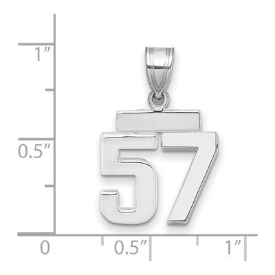 14K White Gold Small Number 57 Pendant – view 2