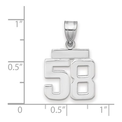 14K White Gold Number 58 Pendant – view 2