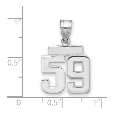 14K White Gold Small Number 59 Charm – view 2