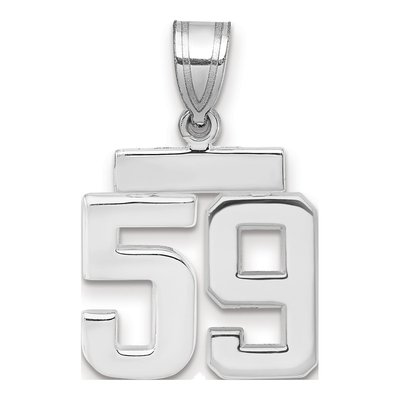 14K White Gold Small Number 59 Charm