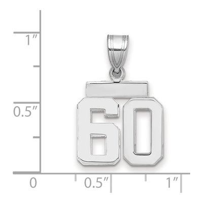 14K White Gold Number 60 Charm – view 2