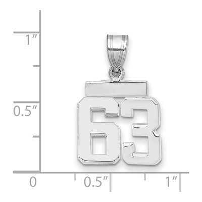 14K White Gold Small Number 63 Charm – view 2