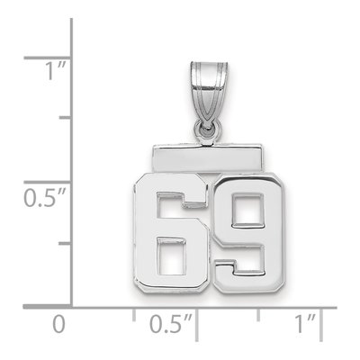 14K White Gold Number 69 Charm – view 2