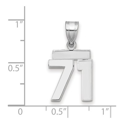 14K White Gold Number 71 Charm – view 2