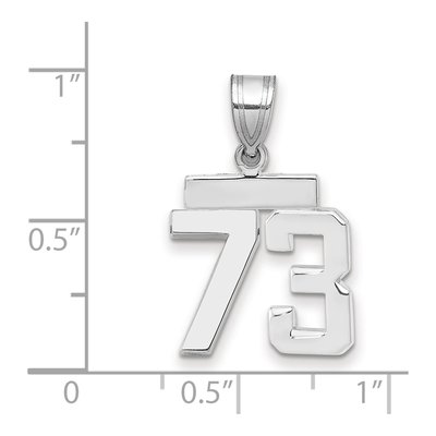 14K White Gold Number 73 Charm – view 2