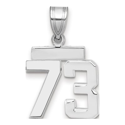 14K White Gold Number 73 Charm
