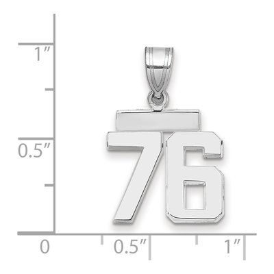 14K White Gold Number 76 Charm – view 2