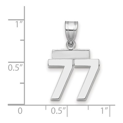 14K White Gold Number 77 Charm – view 2