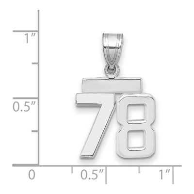 14K White Gold Number 78 Charm – view 2