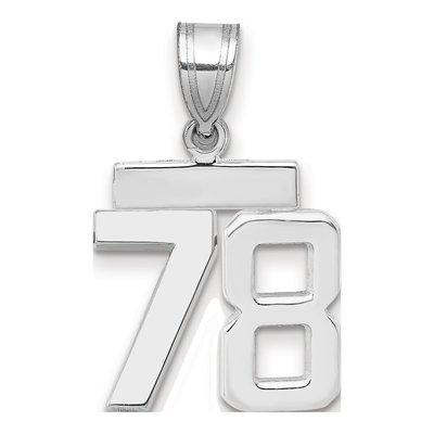 14K White Gold Number 78 Charm