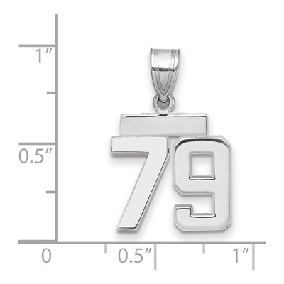 14K White Gold Small Number 79 Pendant – view 2