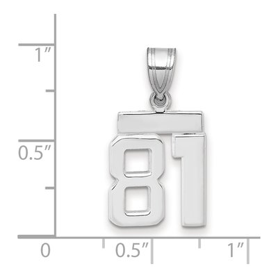 14K White Gold Small Number 81 Pendant – view 2