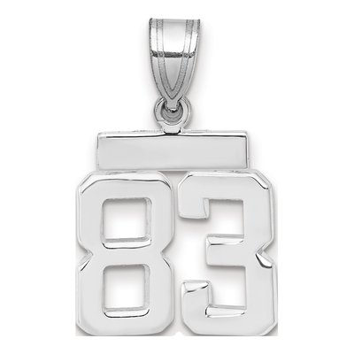 14K White Gold Small Number 83 Pendant