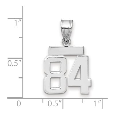 14K White Gold Number 84 Charm – view 2
