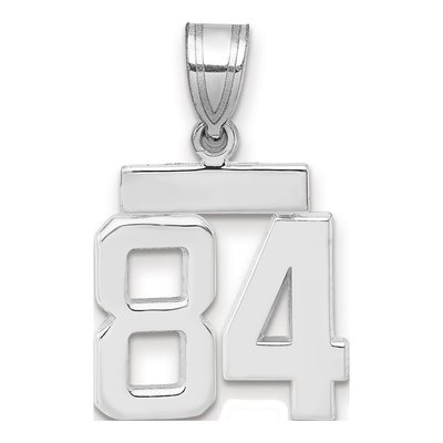 14K White Gold Number 84 Charm