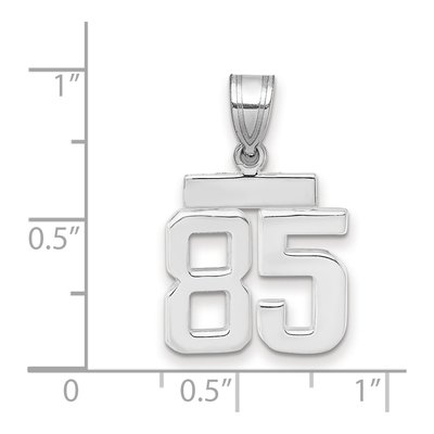 14K White Gold Small Number 85 Pendant – view 2