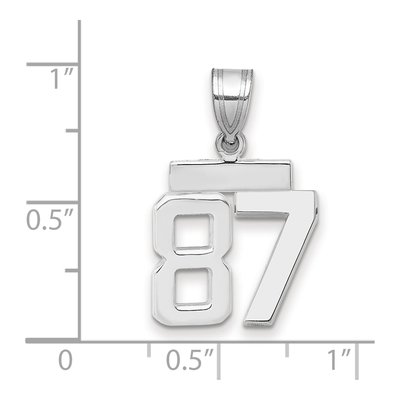 14K White Gold Number 87 Charm – view 2